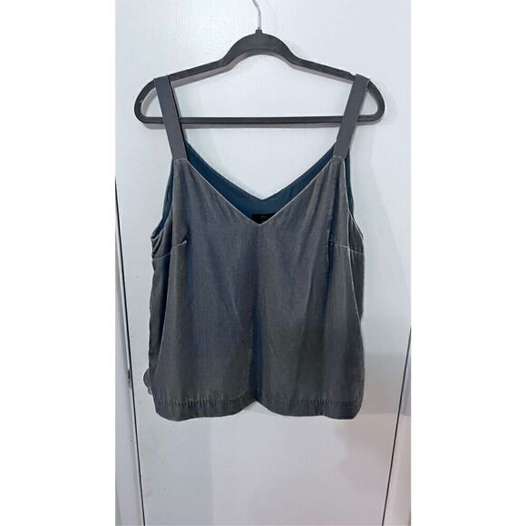 J Crew Velvet Gray Tank Top Womens Size L - Picture 2 of 9